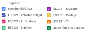 légende calendrier